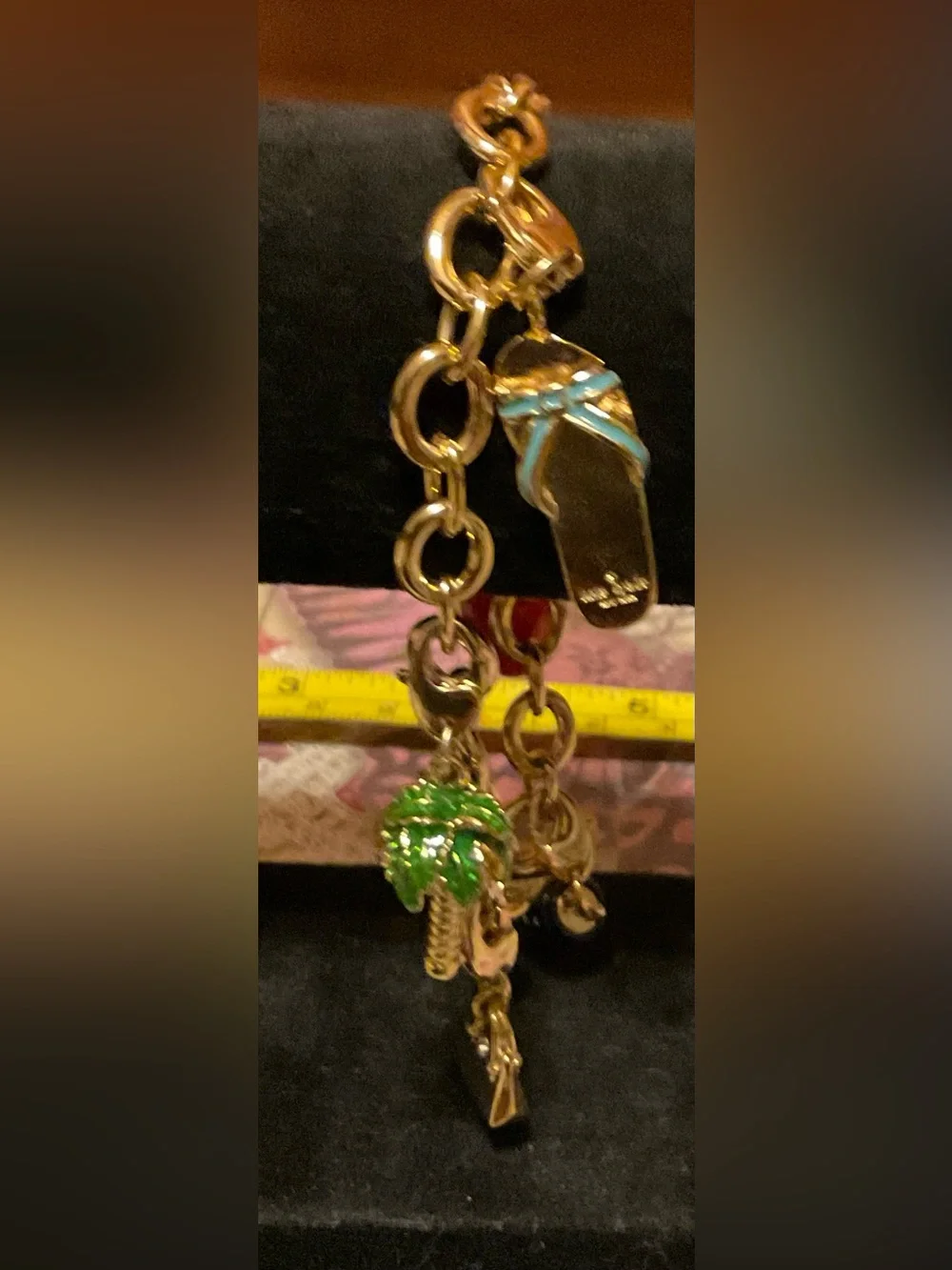 Kate Spade Detachable Charm Bracelet Gold Y2K Mom Big Apple Coffee Couquette